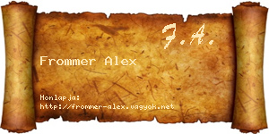 Frommer Alex névjegykártya