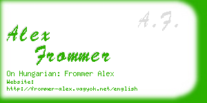 alex frommer business card